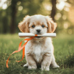 small, fluffy dog with a cheerful face holding a ESA letter.